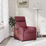 Massagestoel verstelbaar stof wijnrood 66x89.5x95.5 cm