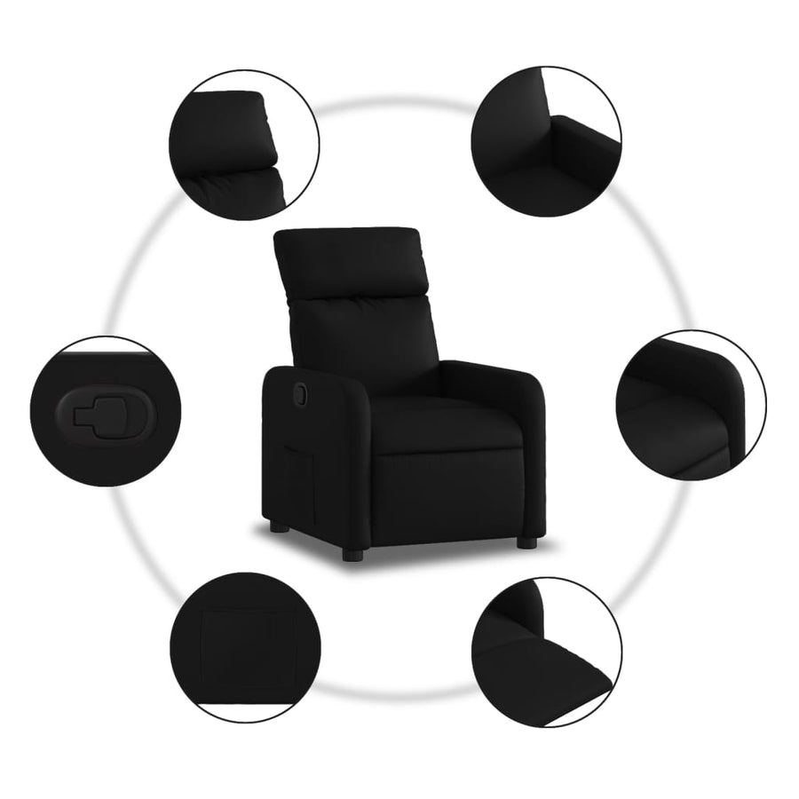 Fauteuil Verstelbaar Kunstleer Zwart Handmatig verstelbaar Nee