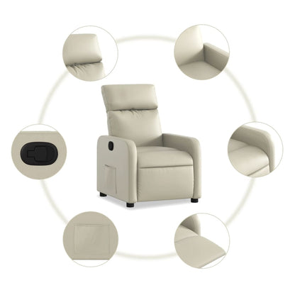 Fauteuil verstelbaar kunstleer crèmekleurig 1 Nee