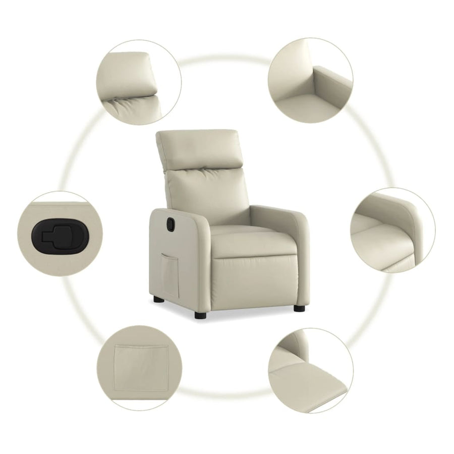 Fauteuil verstelbaar kunstleer crèmekleurig 1 Nee