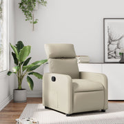 Fauteuil verstelbaar crèmekleurig kunstleer