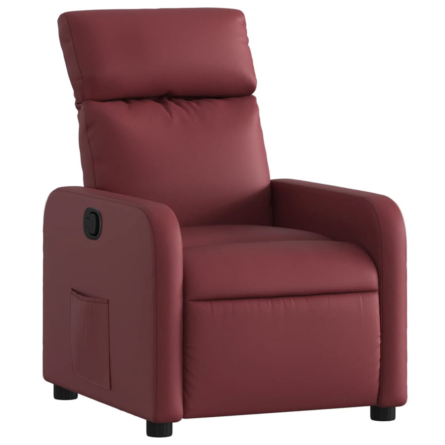 Fauteuil verstelbaar kunstleer wijnrood 1 Nee