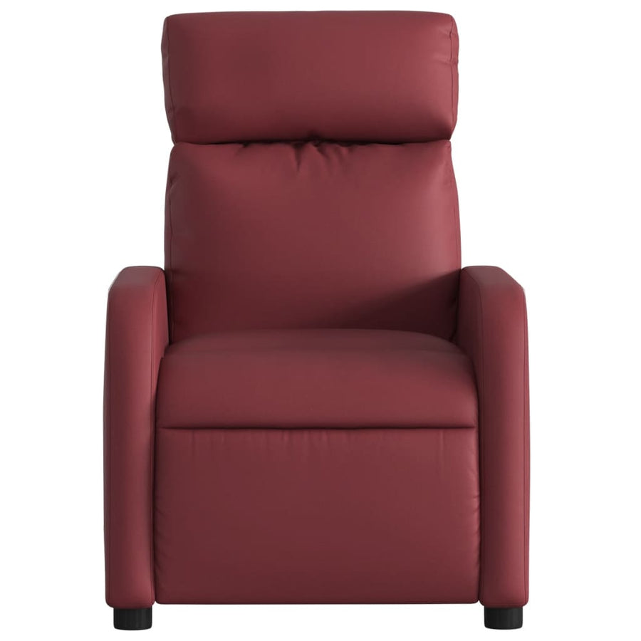 Fauteuil verstelbaar kunstleer wijnrood 1 Nee