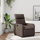 Adjustable massage chair faux leather brown