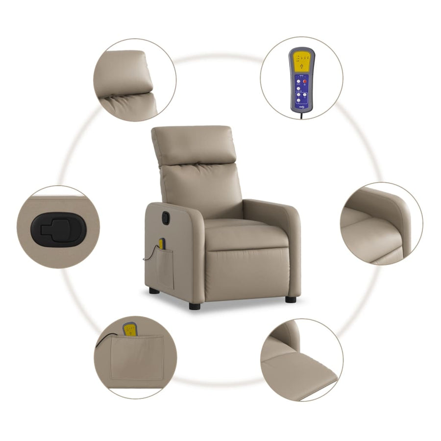 Massagestoel Verstelbaar Kunstleer Kleurig Cappuccino Handmatig verstelbaar Ja