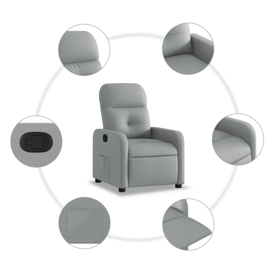 Fauteuil Verstelbaar Stof Lichtgrijs Handmatig verstelbaar Nee