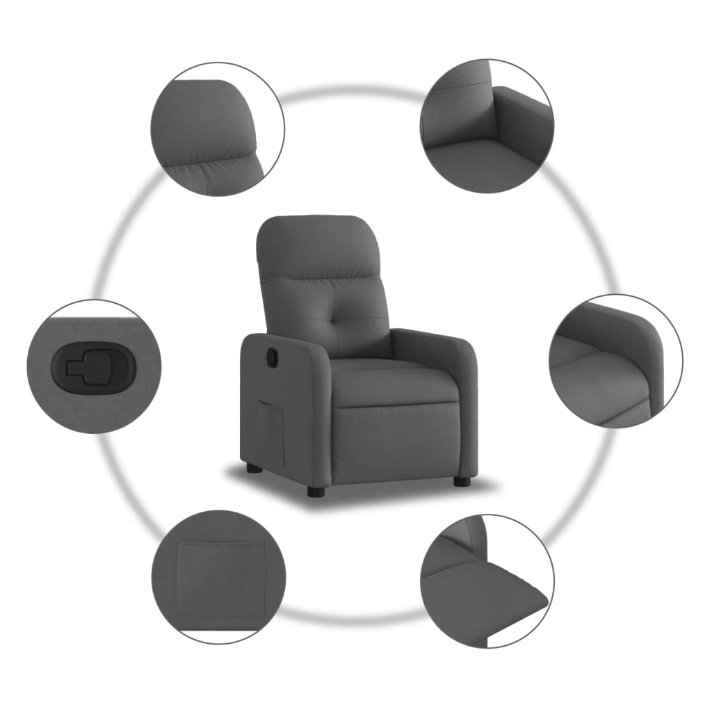 Fauteuil Verstelbaar Stof Donkergrijs Handmatig verstelbaar Nee