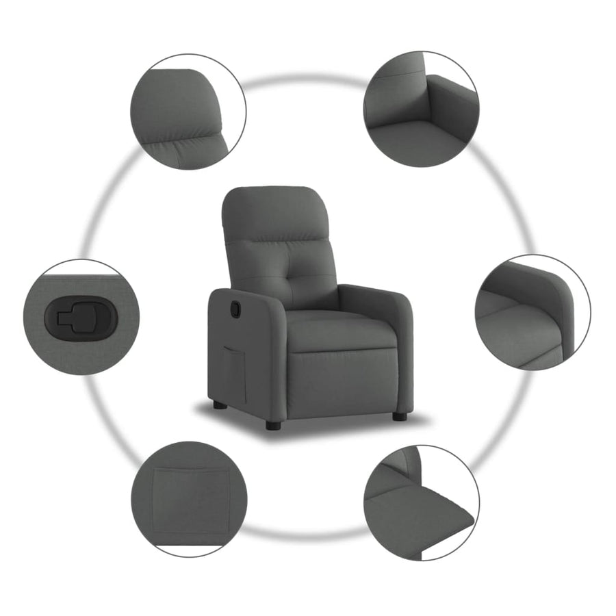 Fauteuil Verstelbaar Stof Donkergrijs Handmatig verstelbaar Nee