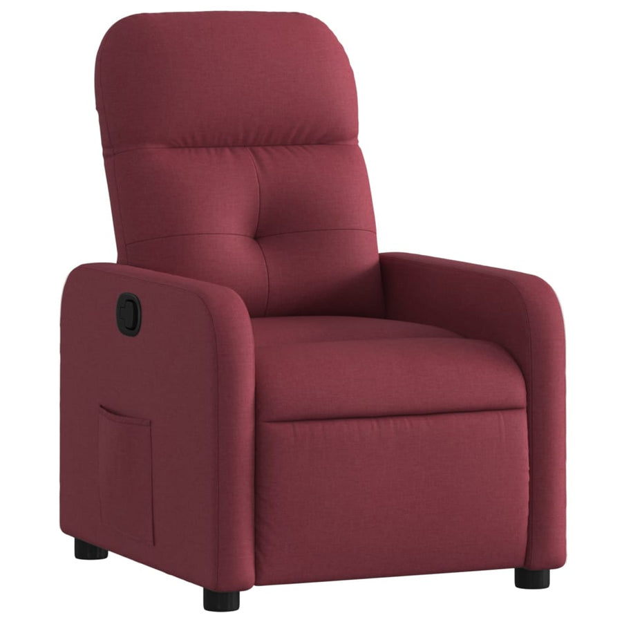 Fauteuil verstelbaar stof wijnrood