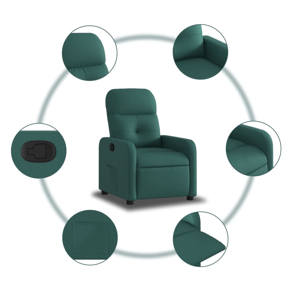 Fauteuil verstelbaar stof donkergroen