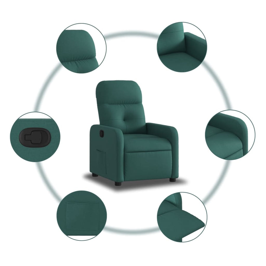 Fauteuil verstelbaar stof donkergroen