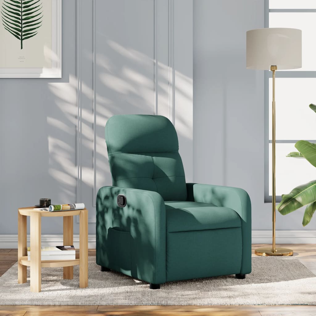 Fauteuil verstelbaar stof donkergroen