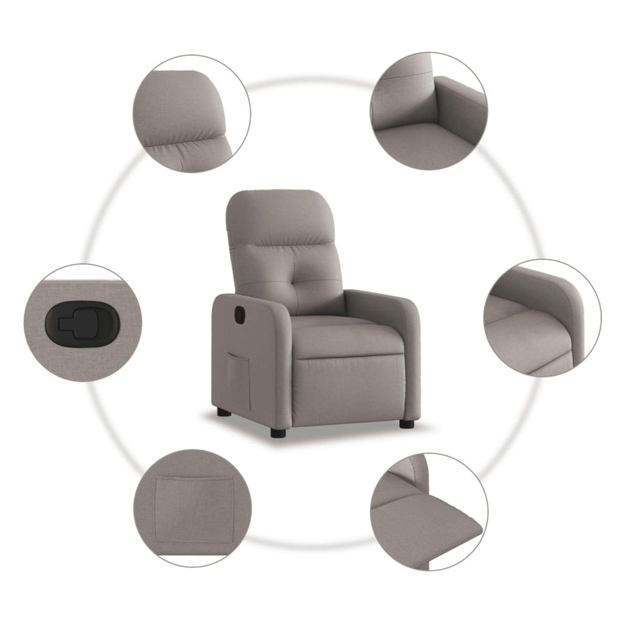Fauteuil Verstelbaar Stof Taupe Handmatig verstelbaar Nee
