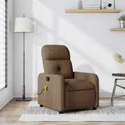 Massagestoel verstelbaar stof bruin 66x89x96 cm