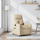 Massagestoel verstelbaar stof crèmekleurig 66x89x96 cm