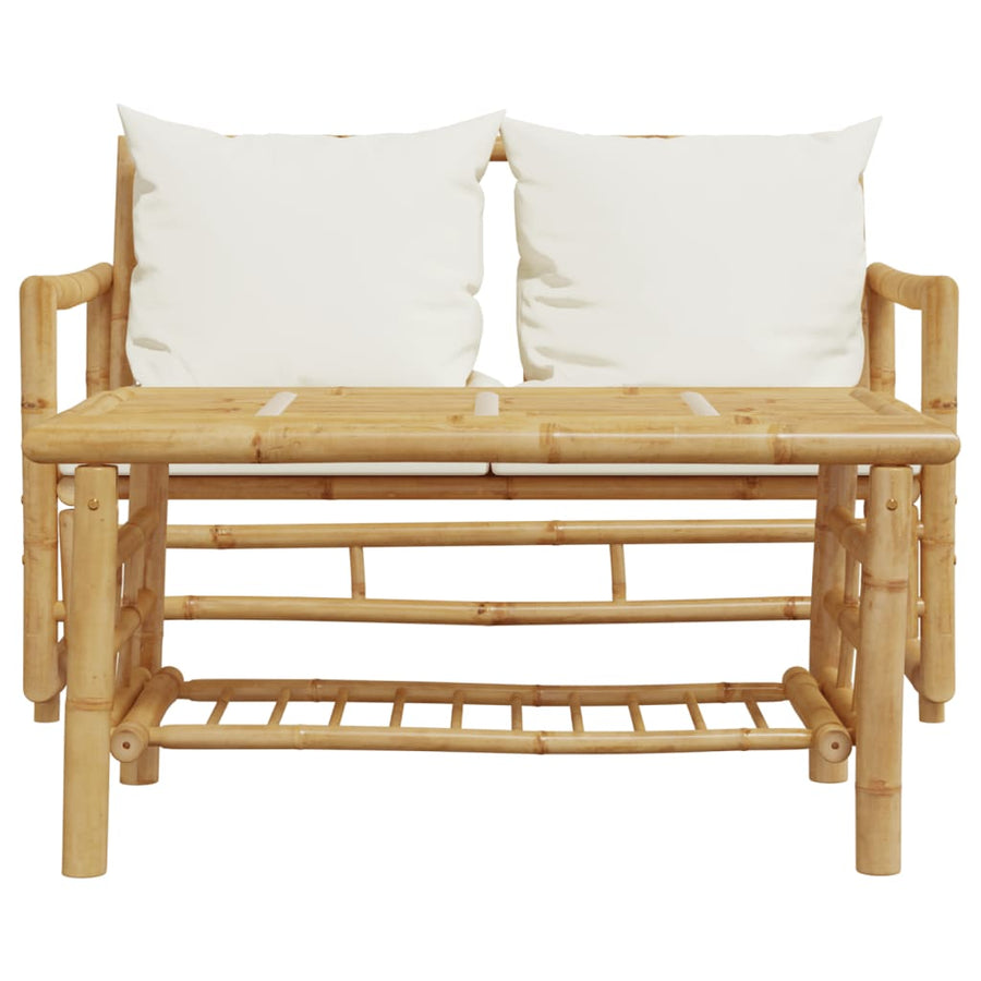 2-delige Loungeset met kussens bamboe