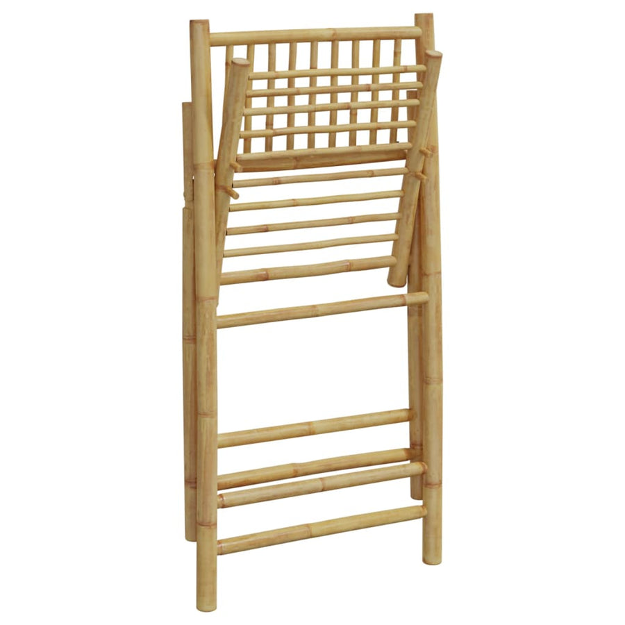 Bistrostoelen 2 st inklapbaar met kussens bamboe crèmewit