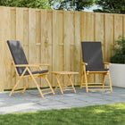 Garden chairs 2 pcs foldable with cushions bamboo