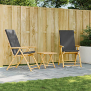 Tuinstoelen 2 st inklapbaar bamboe donkergrijs