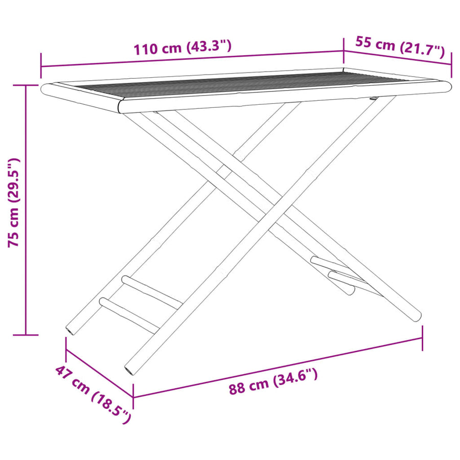 Tuintafel inklapbaar 110x55x75 cm bamboe