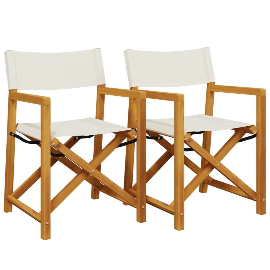 Regisseursstoelen Inklapbaar Stof Wit 2