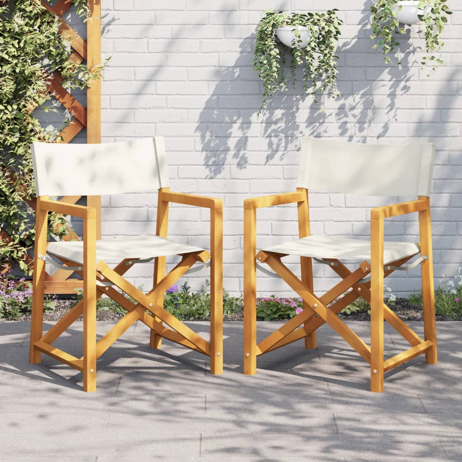 Regisseursstoelen Inklapbaar Stof Wit 2
