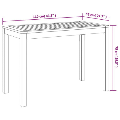 Tuintafel Massief Acaciahout 110 x 55 x 75 cm