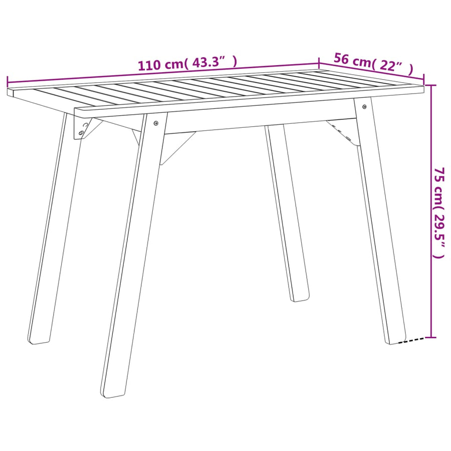 3-delige Tuinset massief acaciahout