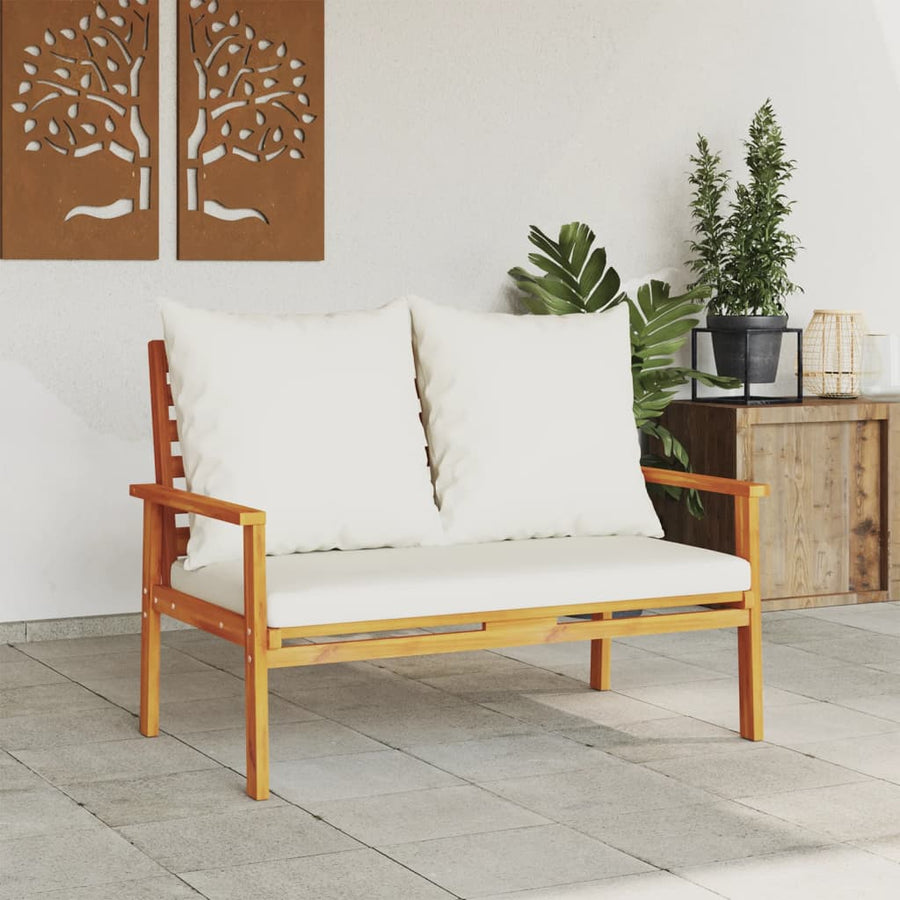 Tuinbank Met Kussen 120 Cm Massief Acaciahout Donkerbruin