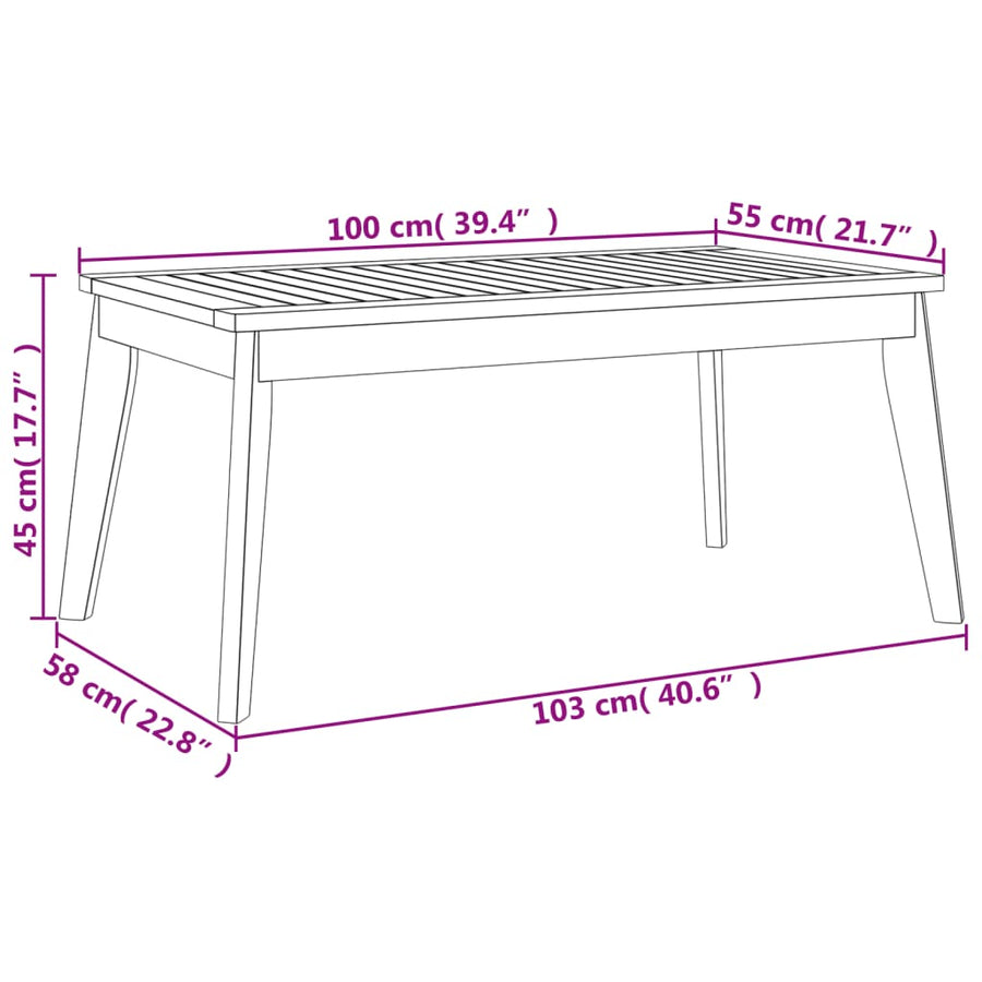 Tuintafel 100X55X45 Cm Massief Acaciahout Donkerbruin
