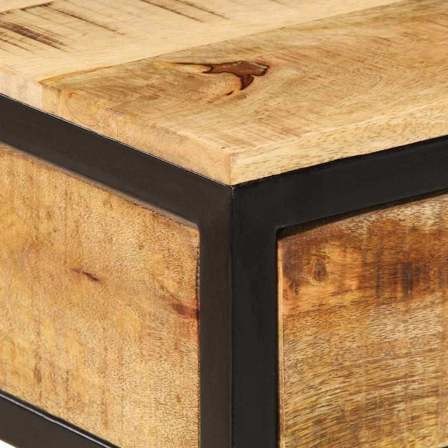 Nachtkastje Bruin 40 x 35 x 50 cm Massief Mangohout en Metaal