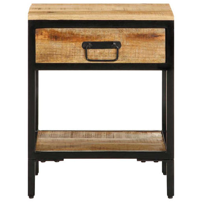 Nachtkastje Bruin 40 x 35 x 50 cm Massief Mangohout en Metaal
