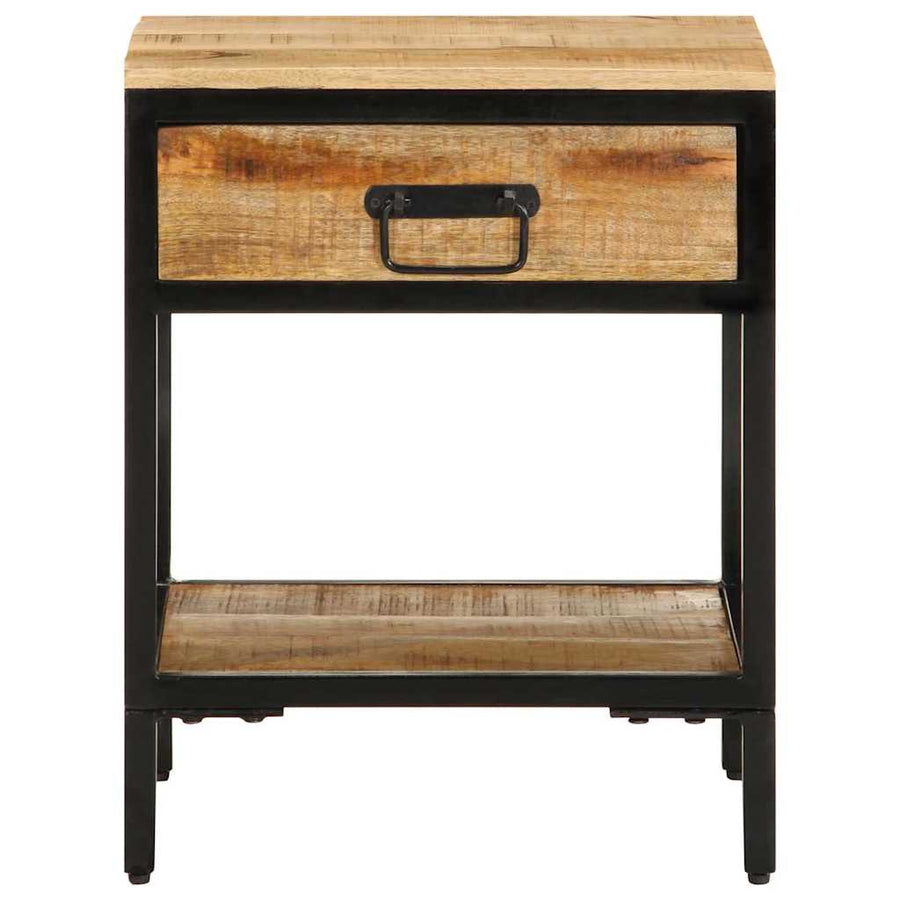 Nachtkastje Bruin 40 x 35 x 50 cm Massief Mangohout en Metaal