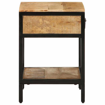 Nachtkastje Bruin 40 x 35 x 50 cm Massief Mangohout en Metaal
