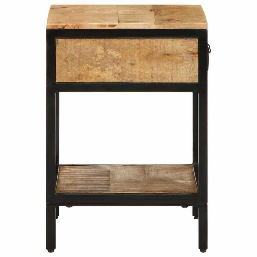 Nachtkastje Bruin 40 x 35 x 50 cm Massief Mangohout en Metaal