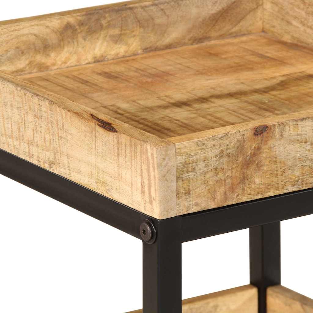 Bijzettafel met plank Bruin 35 x 35 x 45 cm Massief Mango Hout