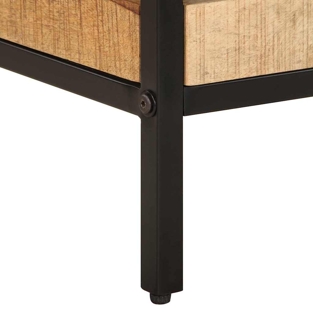 Bijzettafel met plank Bruin 35 x 35 x 45 cm Massief Mango Hout
