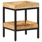 Bijzettafel massief mangohout 35x35x45 cm bruin