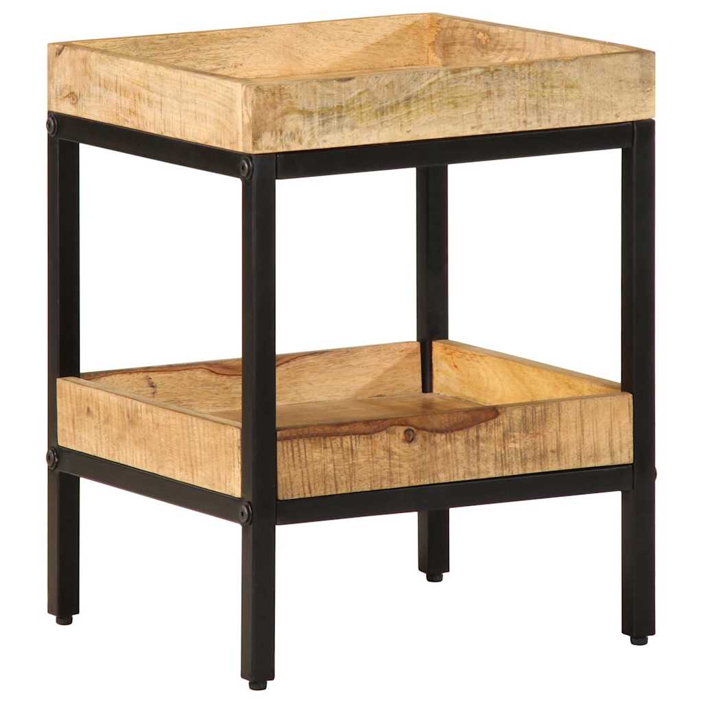 Bijzettafel met plank Bruin 35 x 35 x 45 cm Massief Mango Hout