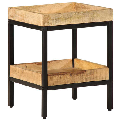 Bijzettafel met plank Bruin 35 x 35 x 45 cm Massief Mango Hout