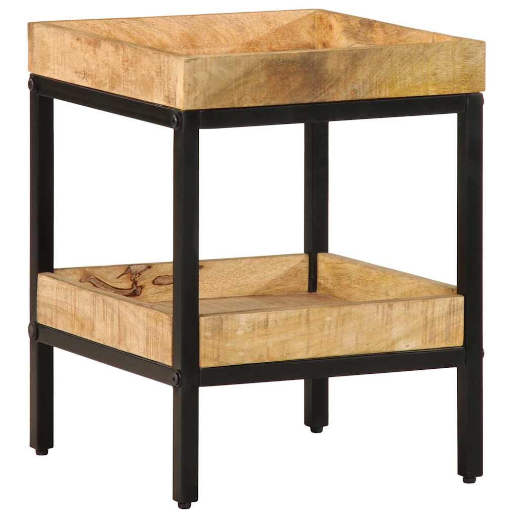 Bijzettafel met plank Bruin 35 x 35 x 45 cm Massief Mango Hout