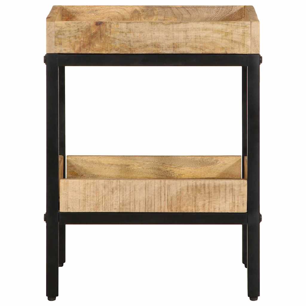 Bijzettafel met plank Bruin 35 x 35 x 45 cm Massief Mango Hout