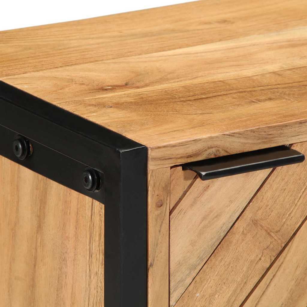 Nachtkastje Bruin 40 x 30 x 50 cm Massief acaciahout en metaal