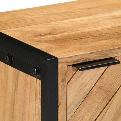 Nachtkastje Bruin 40 x 30 x 50 cm Massief acaciahout en metaal