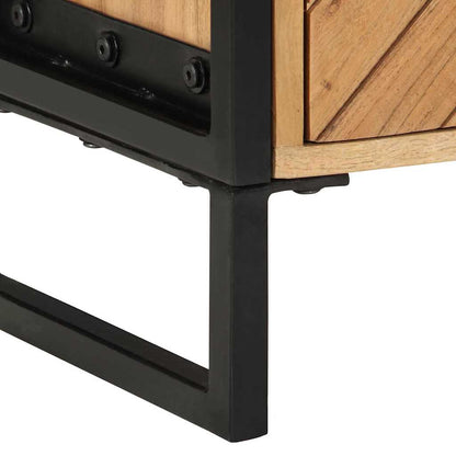 Nachtkastje Bruin 40 x 30 x 50 cm Massief acaciahout en metaal