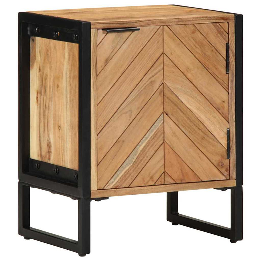 Nachtkastje Bruin 40 x 30 x 50 cm Massief acaciahout en metaal