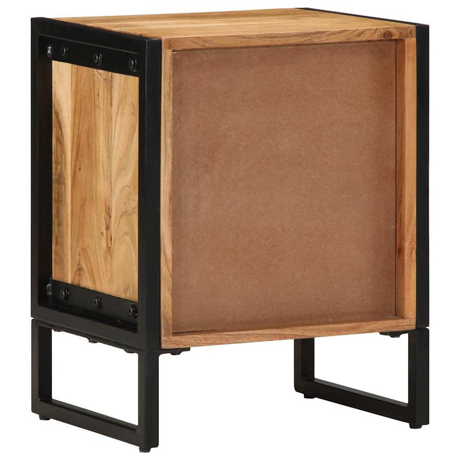 Nachtkastje Bruin 40 x 30 x 50 cm Massief acaciahout en metaal