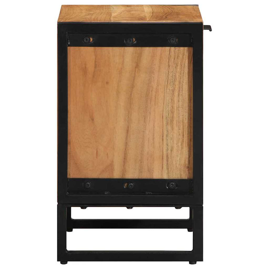Nachtkastje Bruin 40 x 30 x 50 cm Massief acaciahout en metaal