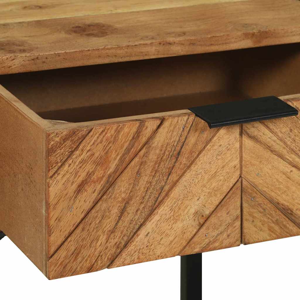 Nachtkastje Bruin 40 x 35 x 50 cm Massief acaciahout en metaal