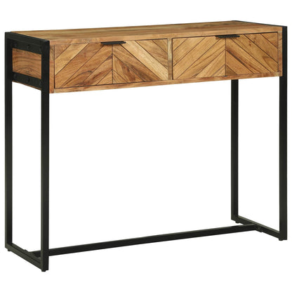 Wandtafel met lade Bruin 90 x 35 x 75 cm Massief Acaciahout